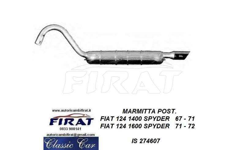 MARMITTA FIAT 124 1400 1600 SPYDER POSTERIORE (274607)